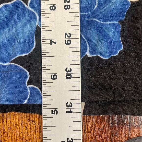 Vtg Quicksilver Button Up Shirt Mens XL Hawaiian Floral Made in USA Black - Picture 5 of 6